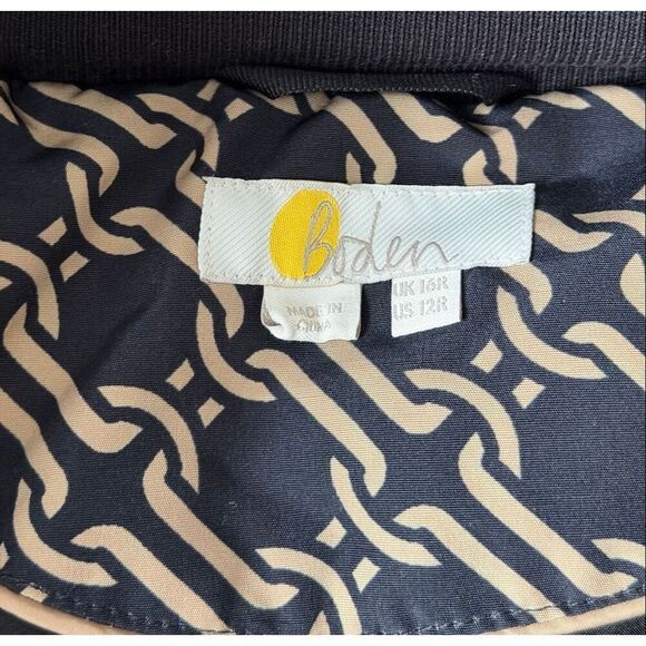 NWOT BODEN Skye Puffer Coat Tan Black Chain Geo size 12 - Picture 7 of 16